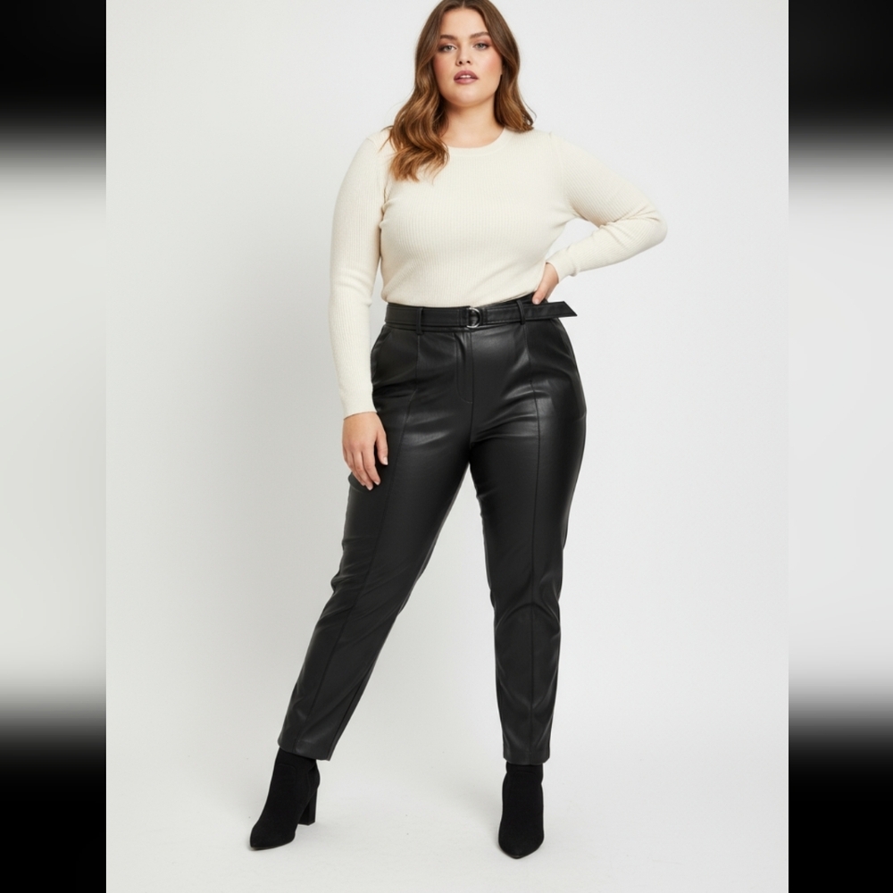 NWT City Chic Faux Leather On Point Pant Sz 18